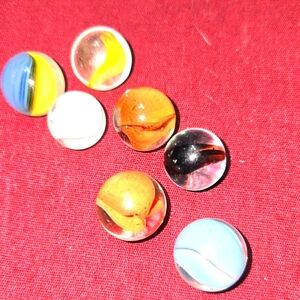 VITRO AGATE OR MARBLE KING HYBRID CATS EYE MARBLES LOT OF 7